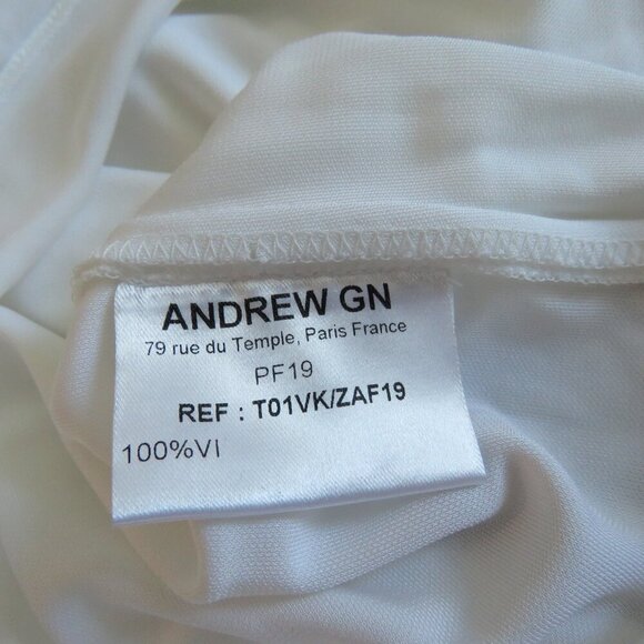 ANDREW GN F19 White Black Tassel Cut Out Embroidered White Black Top - Sz US 4 - Picture 16 of 16